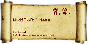 Nyókó Masa névjegykártya